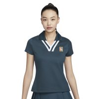 áo nike women's short sleeve polo shirt 'armory navy white' fz0277-478