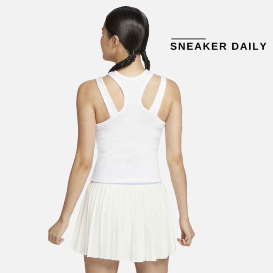áo nikecourt slam women's tank top white fd5657-100