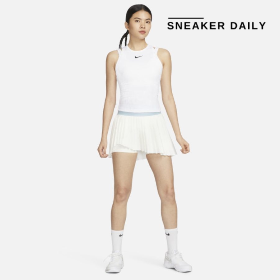 áo nikecourt slam women's tank top white fd5657-100