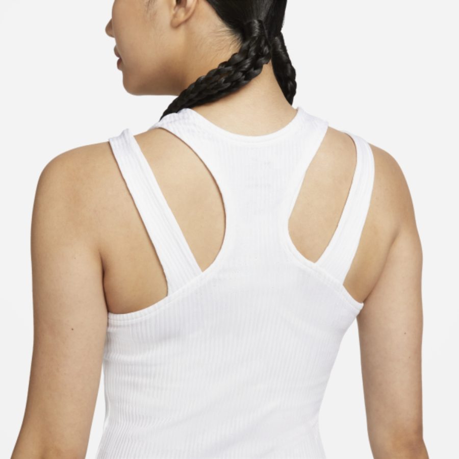 áo nikecourt slam women's tank top white fd5657-100