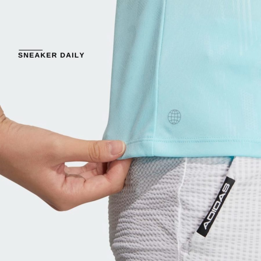 áo adidas aeroready deboss polo shirt - clear aqua hs6998