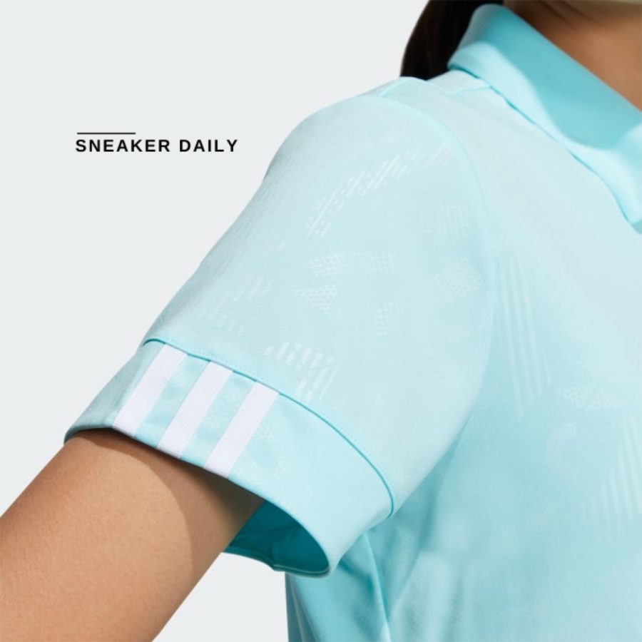 áo adidas aeroready deboss polo shirt - clear aqua hs6998