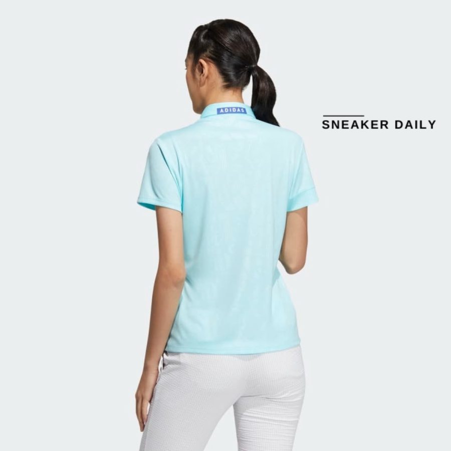 áo adidas aeroready deboss polo shirt - clear aqua hs6998