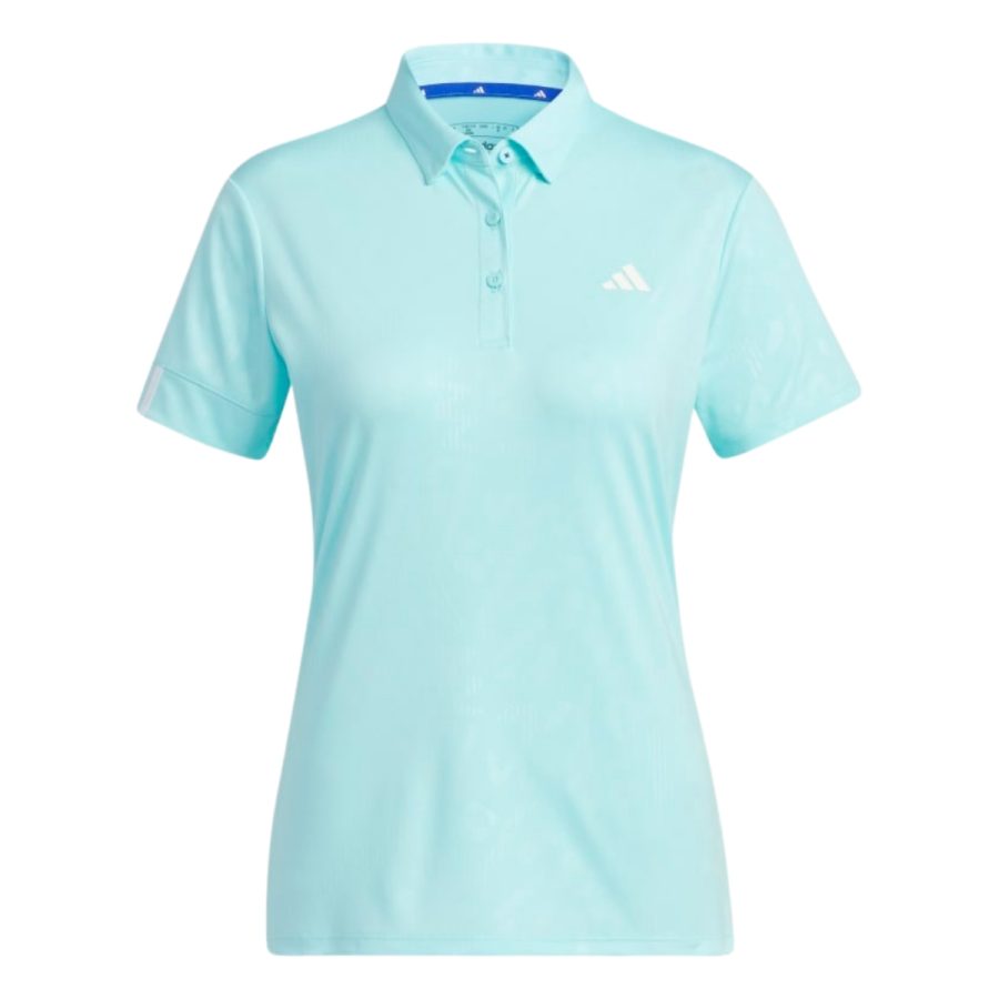 áo adidas aeroready deboss polo shirt - clear aqua hs6998
