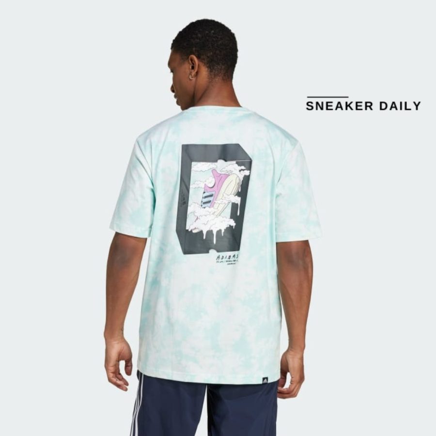 áo adidas all day i dream about... graphic tee - semi flash aqua iz4389