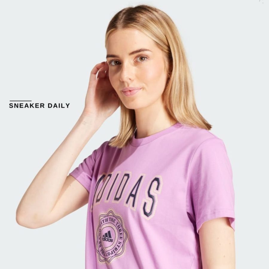 áo adidas collegiate graphic tee - preloved purple iz1159