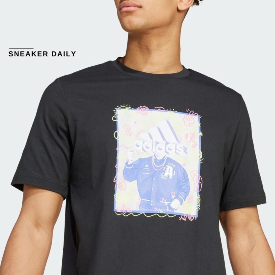 áo adidas doodle graphic tee - black iy8072