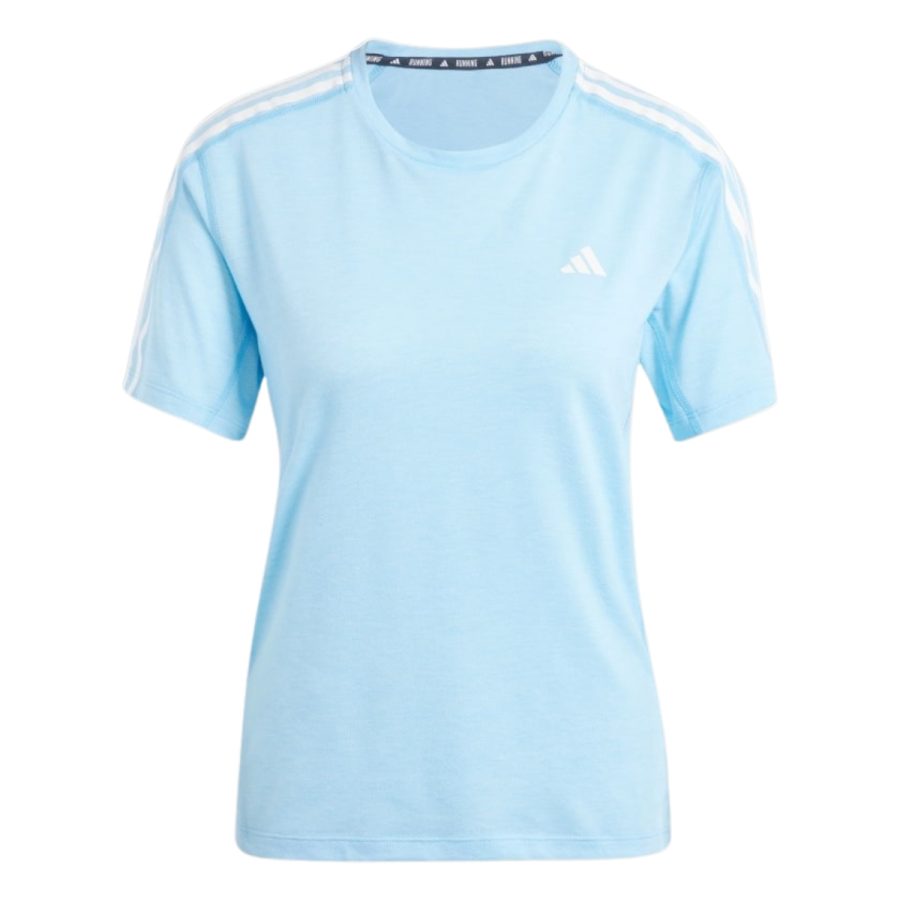 áo adidas own the run 3-stripes tee - semi blue burst mel ik5020