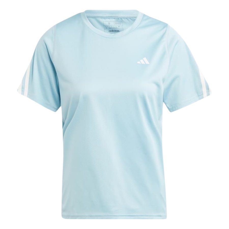 áo adidas run icons 3-stripes low-carbon running tee - wonder blue hy6964