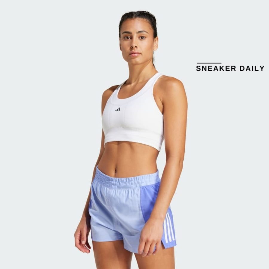 áo adidas run pocket medium-support bra - white iw5327