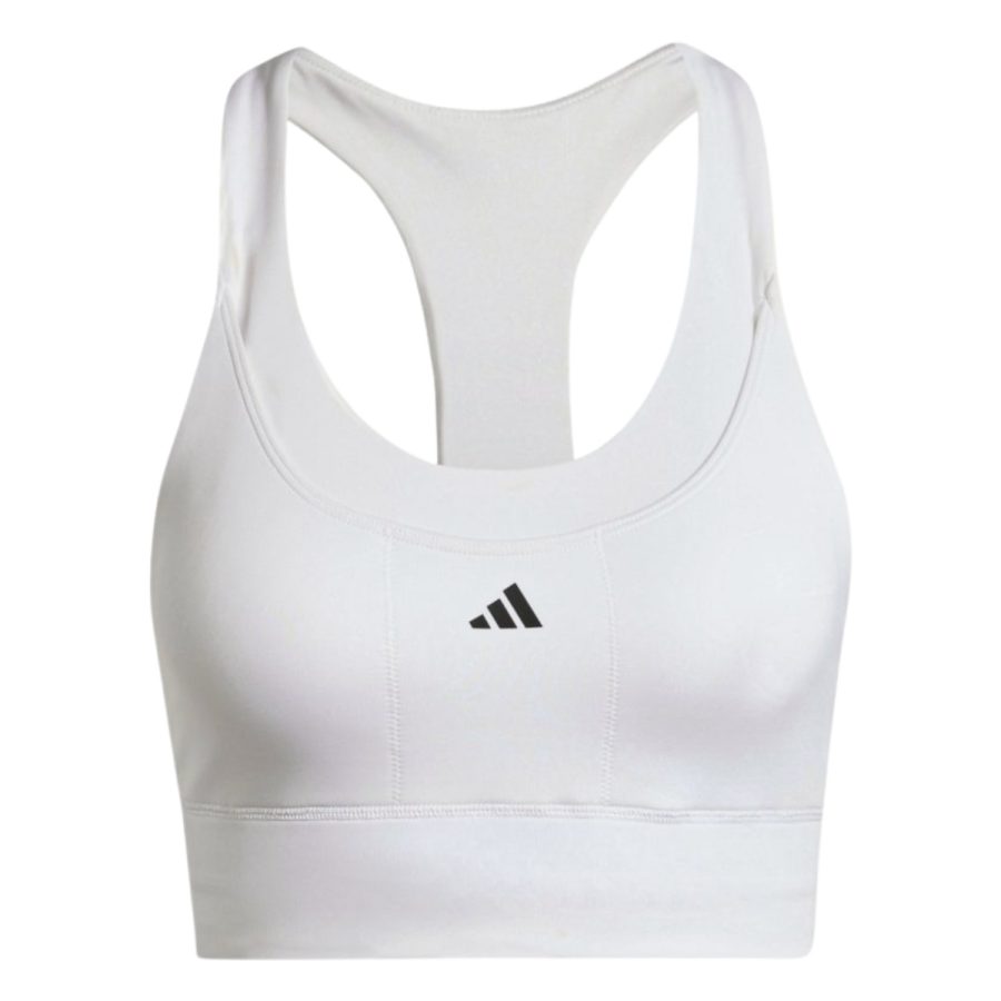 áo adidas run pocket medium-support bra - white iw5327