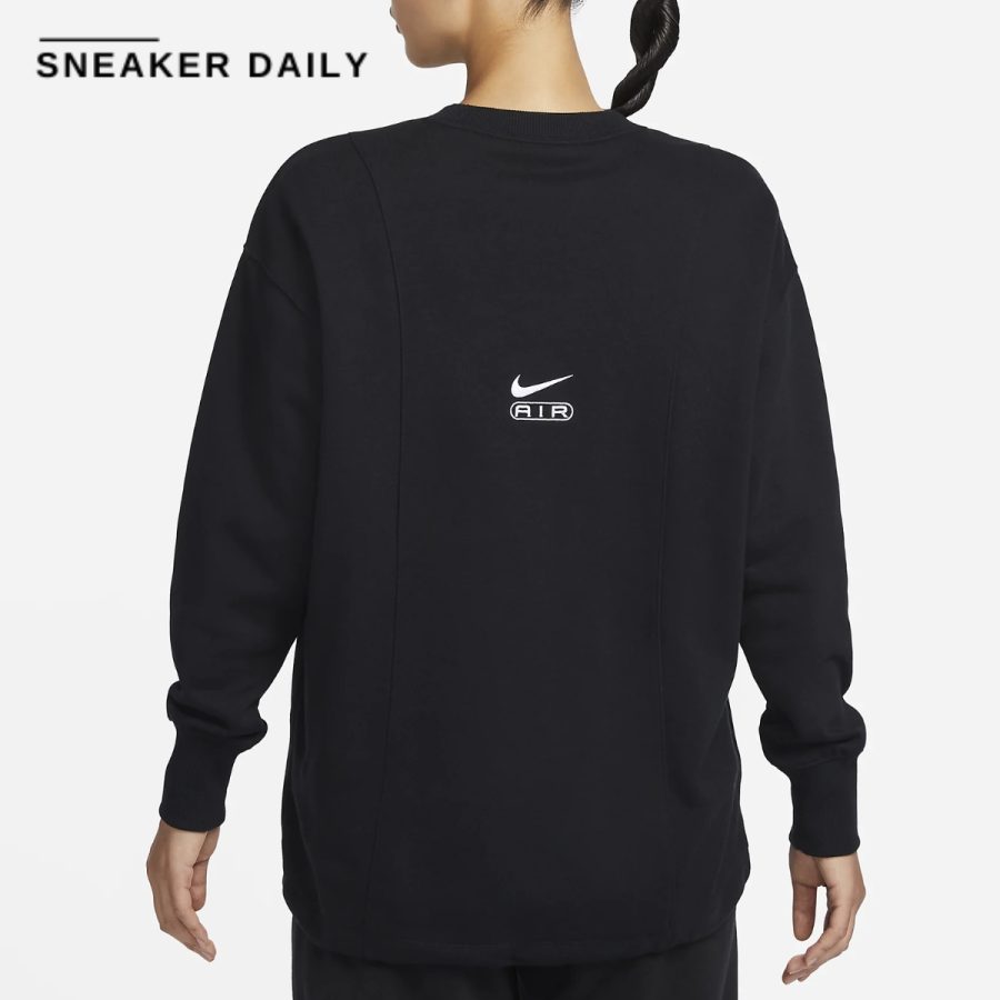 áo nike air women's oversized crew neck french terry sweatshirt fn1898-010