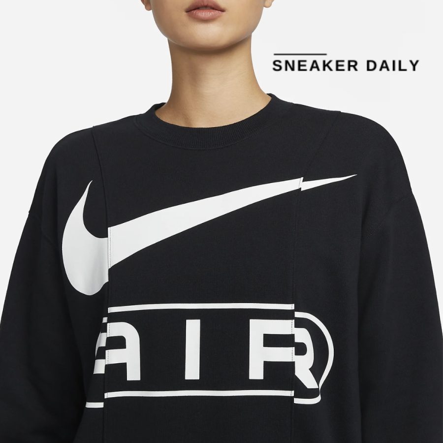 áo nike air women's oversized crew neck french terry sweatshirt fn1898-010