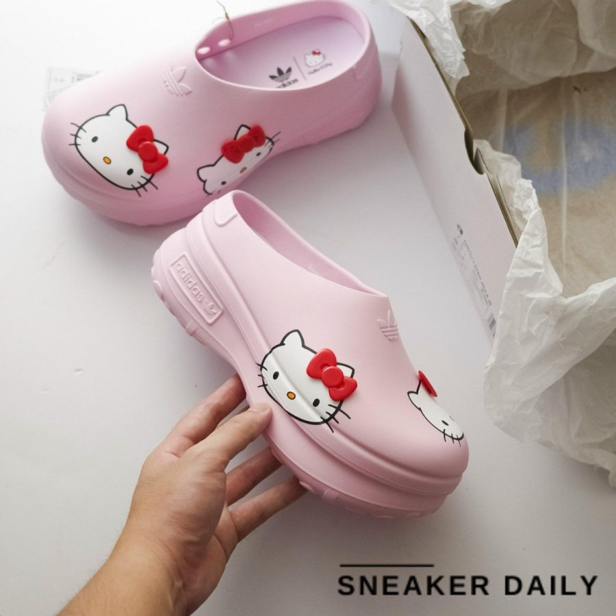 dép adidas adiform stan smith mules clear pink x hello kitty ig4446