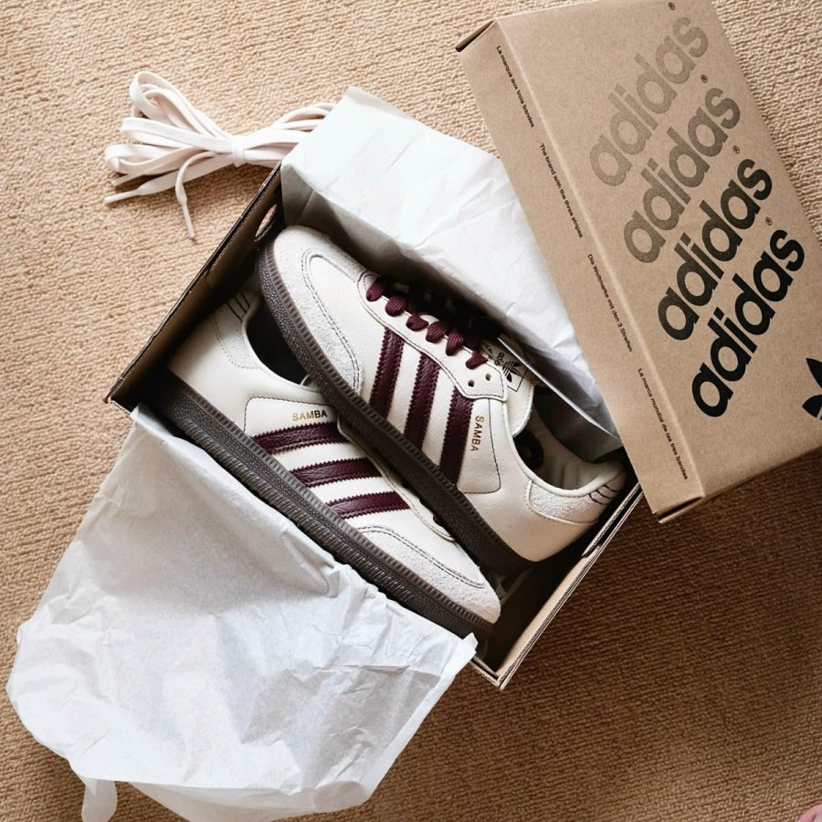 giày adidas samba og ‘wonder white maroon’ ig1987