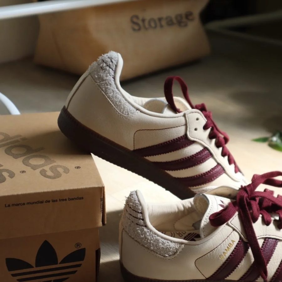 giày adidas samba og ‘wonder white maroon’ ig1987