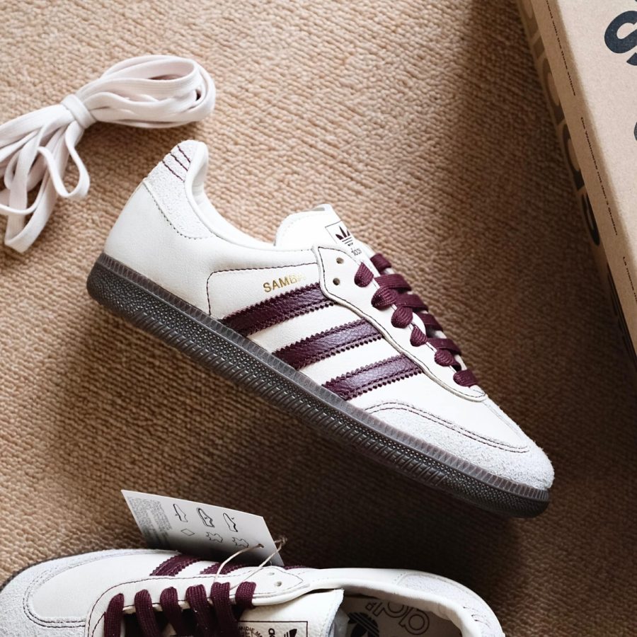 giày adidas samba og ‘wonder white maroon’ ig1987