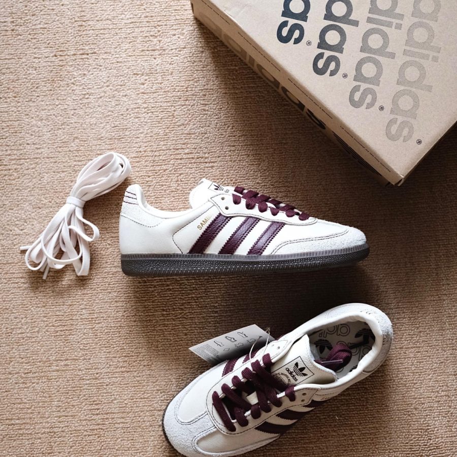 giày adidas samba og ‘wonder white maroon’ ig1987