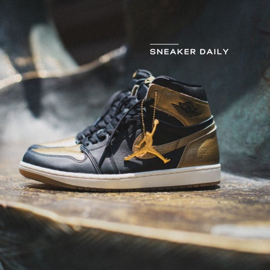 giày air jordan 1 retro high og 'black metallic gold' dz5485-071