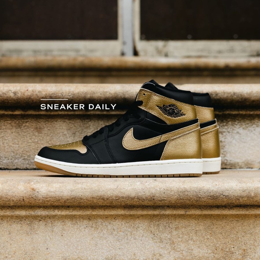 giày air jordan 1 retro high og 'black metallic gold' dz5485-071