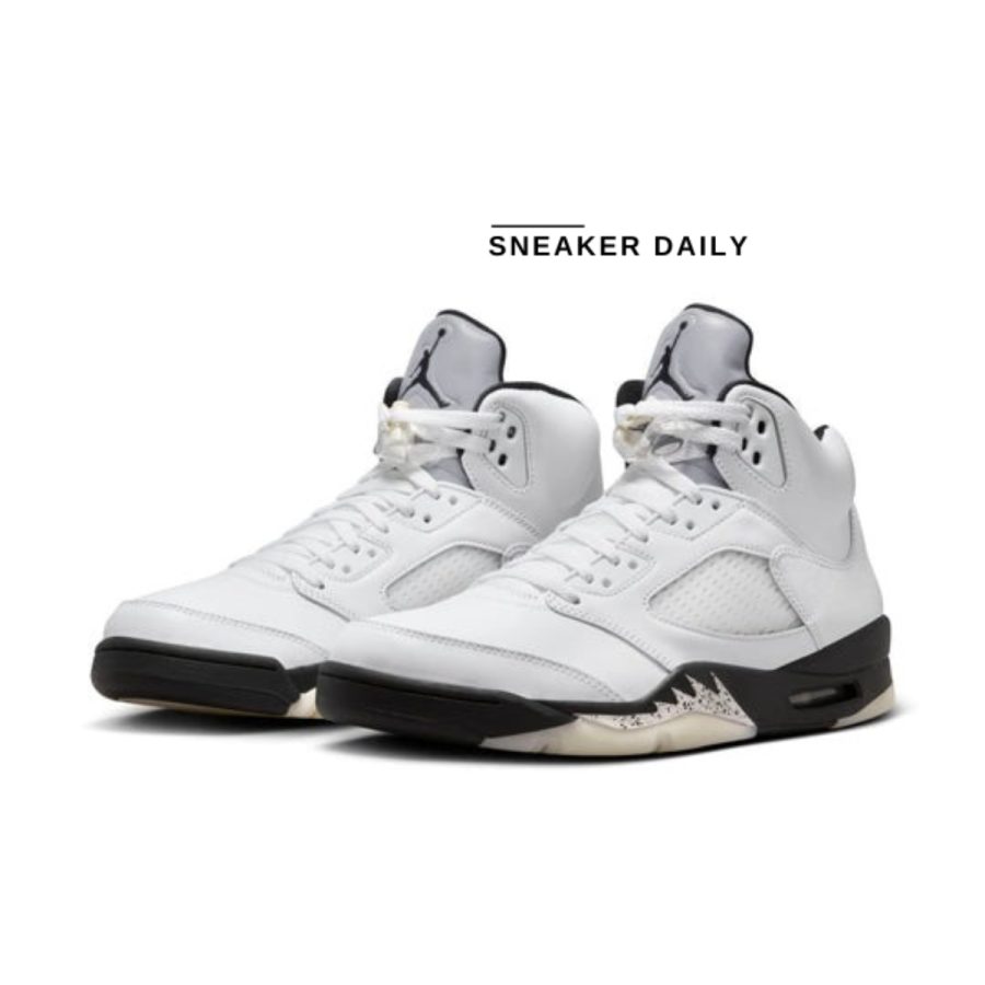 giày air jordan 5 retro 'white black' dd0587-110