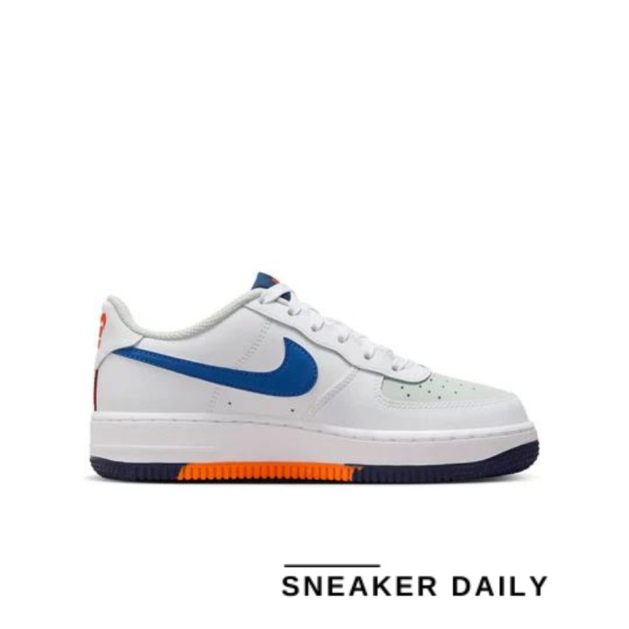 giày nike air force 1 lv8 'white black blue' (gs) fn4730-002