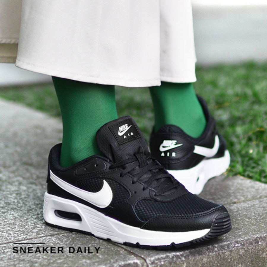 giày nike air max sc 'black white' (wmns) cw4554-001