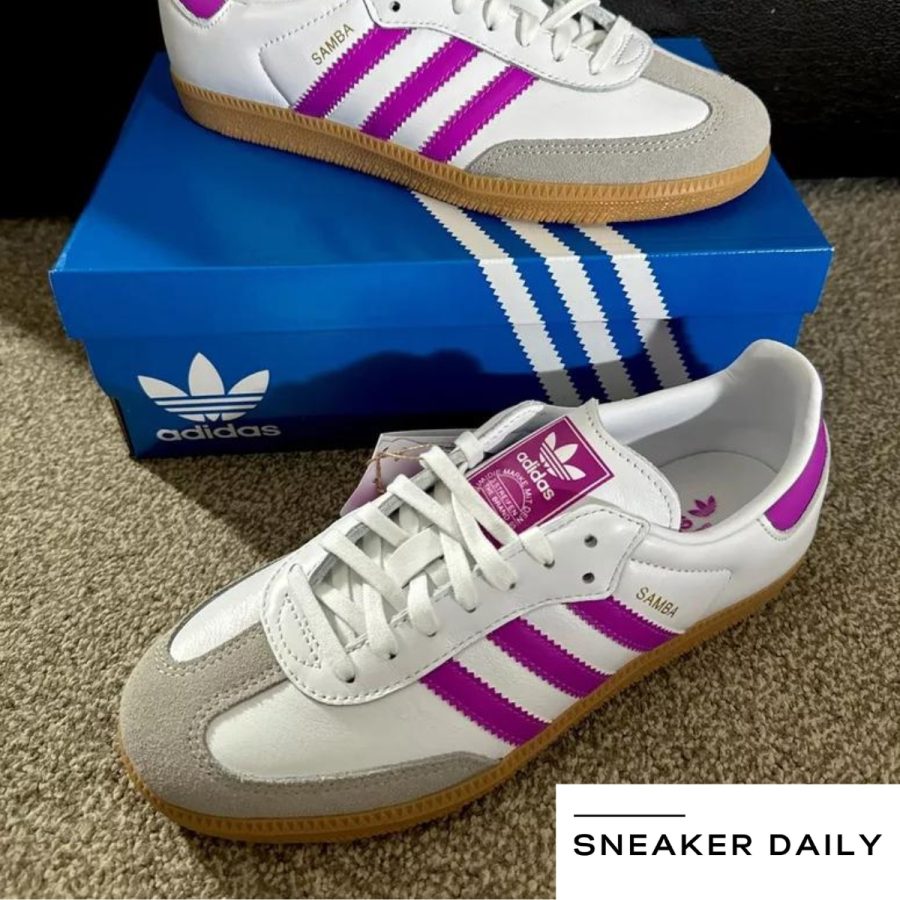 giày adidas samba og 'white purple gum' (gs) ih2873