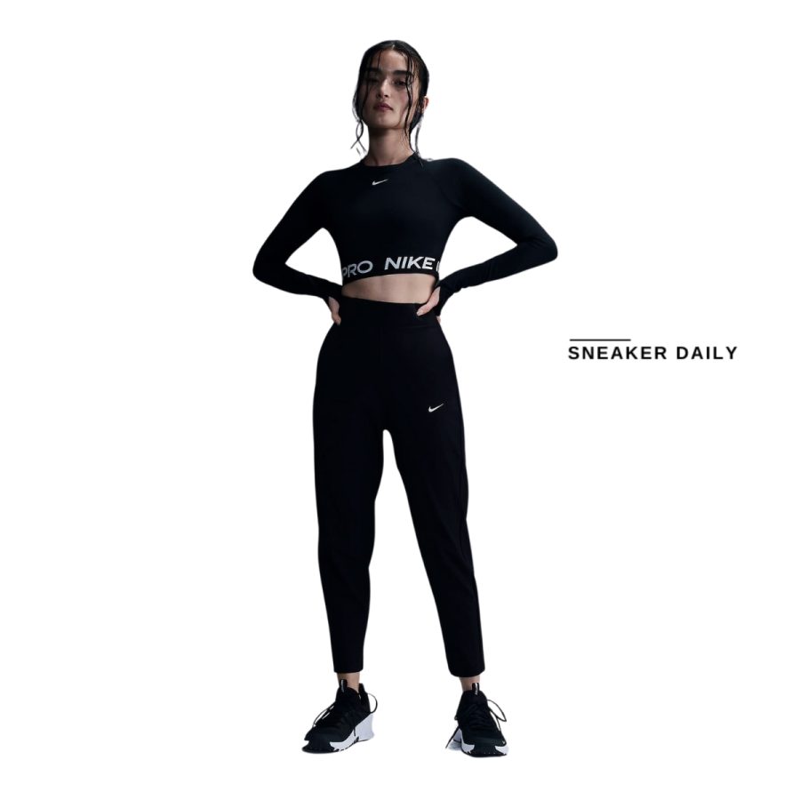 quần nike dri-fit bliss victory women's mid-rise training trousers hj3765-010
