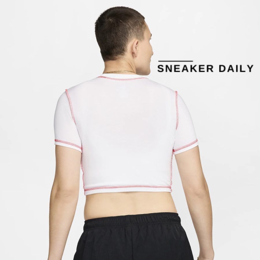 áo nike sportswear chill knit women's slim cropped t-shirt hj6529-100