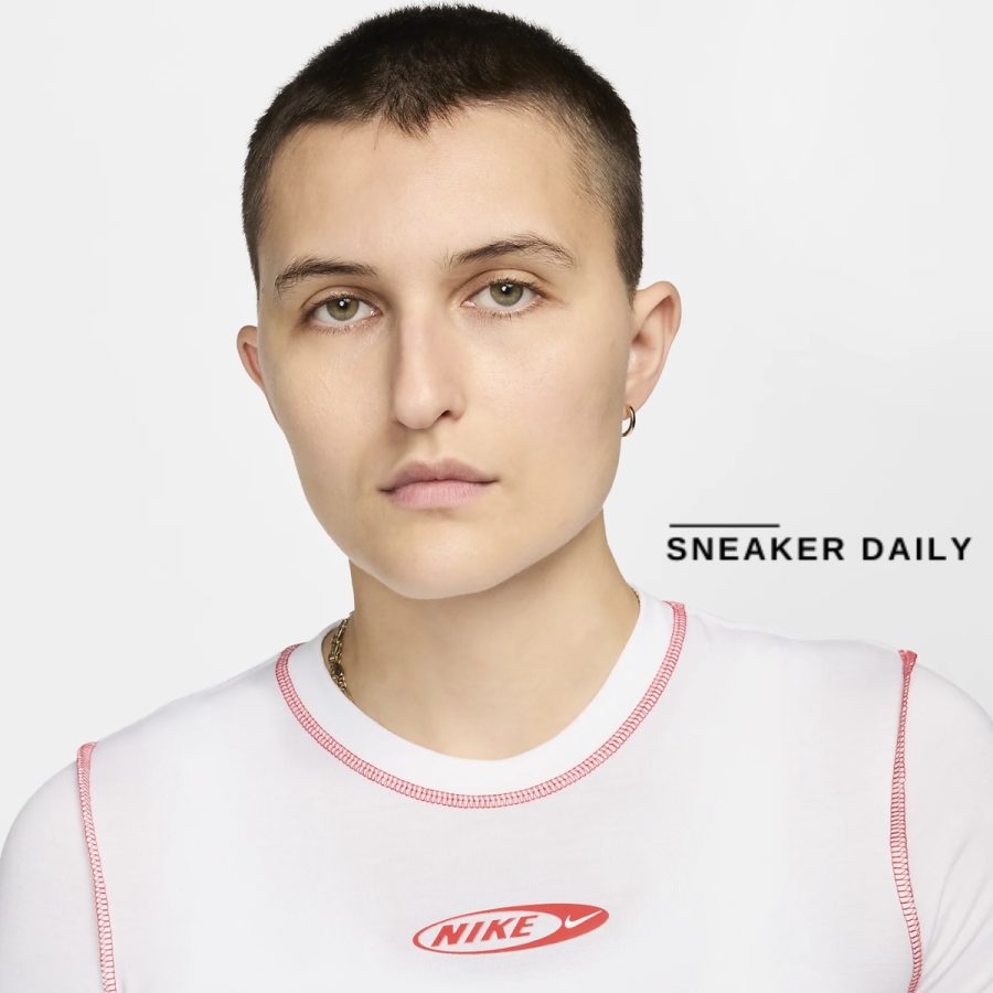 áo nike sportswear chill knit women's slim cropped t-shirt hj6529-100