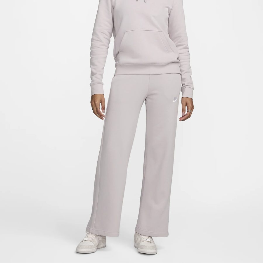 quần nike sportswear club fleece women's mid-rise wide-leg tracksuit bottoms fb2728-019