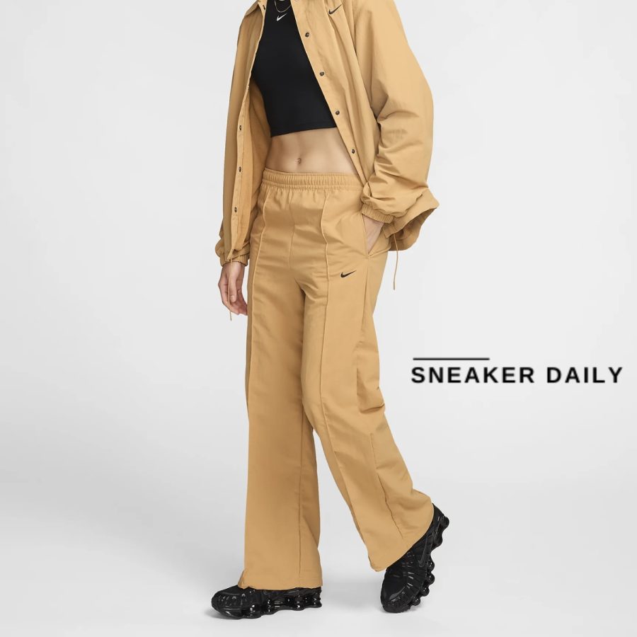 quần nike sportswear everything woven women's mid-rise open hem pants fq3589-224