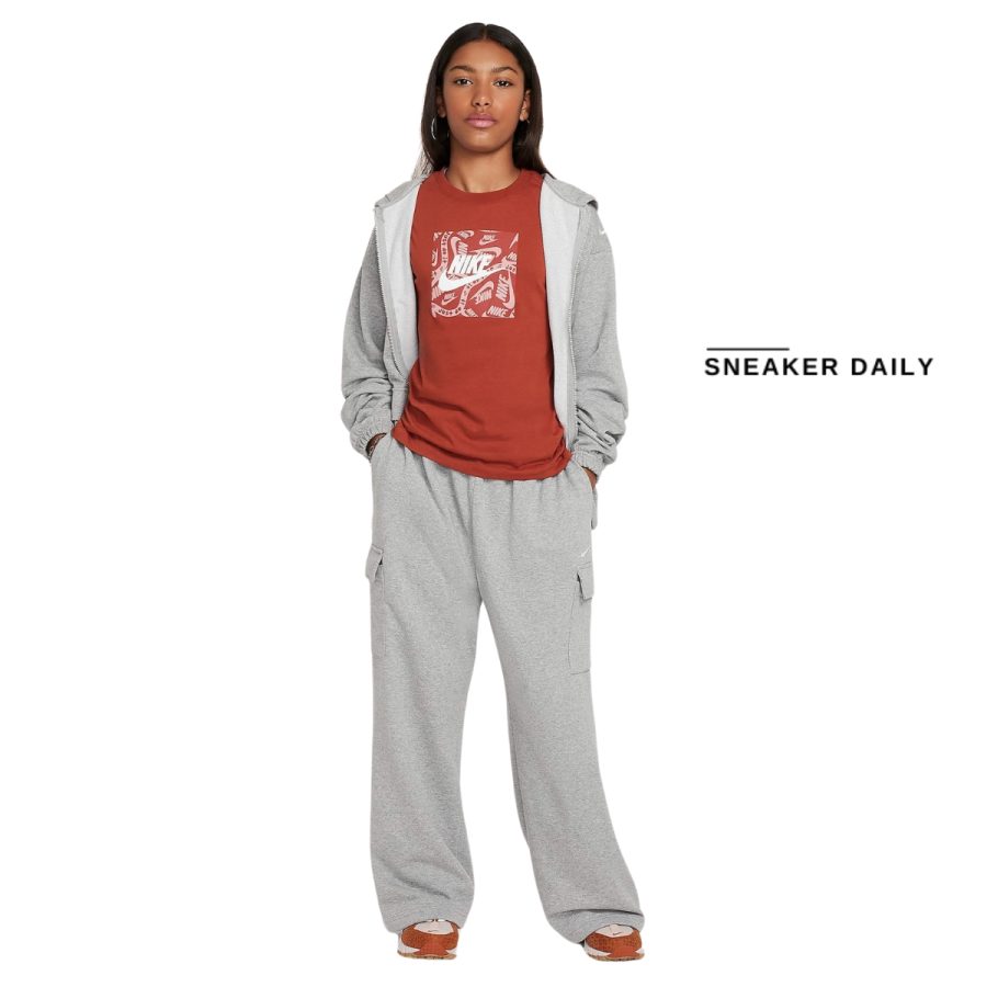 quần nike sportswear girls' dri-fit oversized fleece trousers fz5550-063