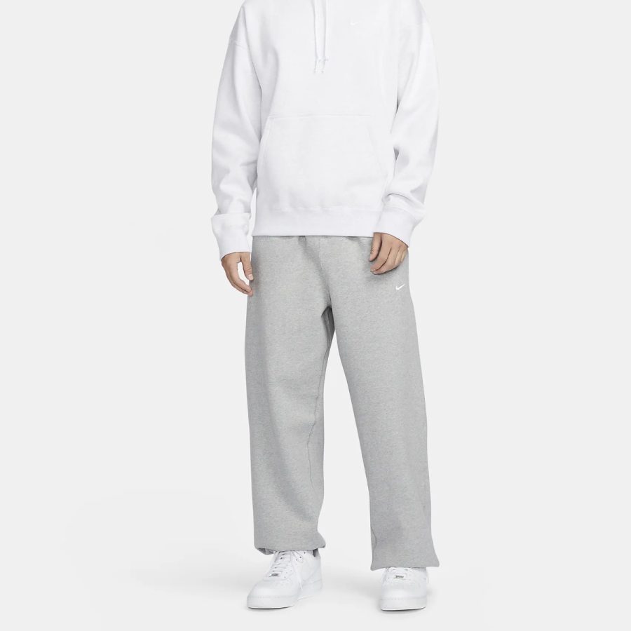 quần nike sportswear swoosh open-hem fleece pants 'grey' fn3343-063