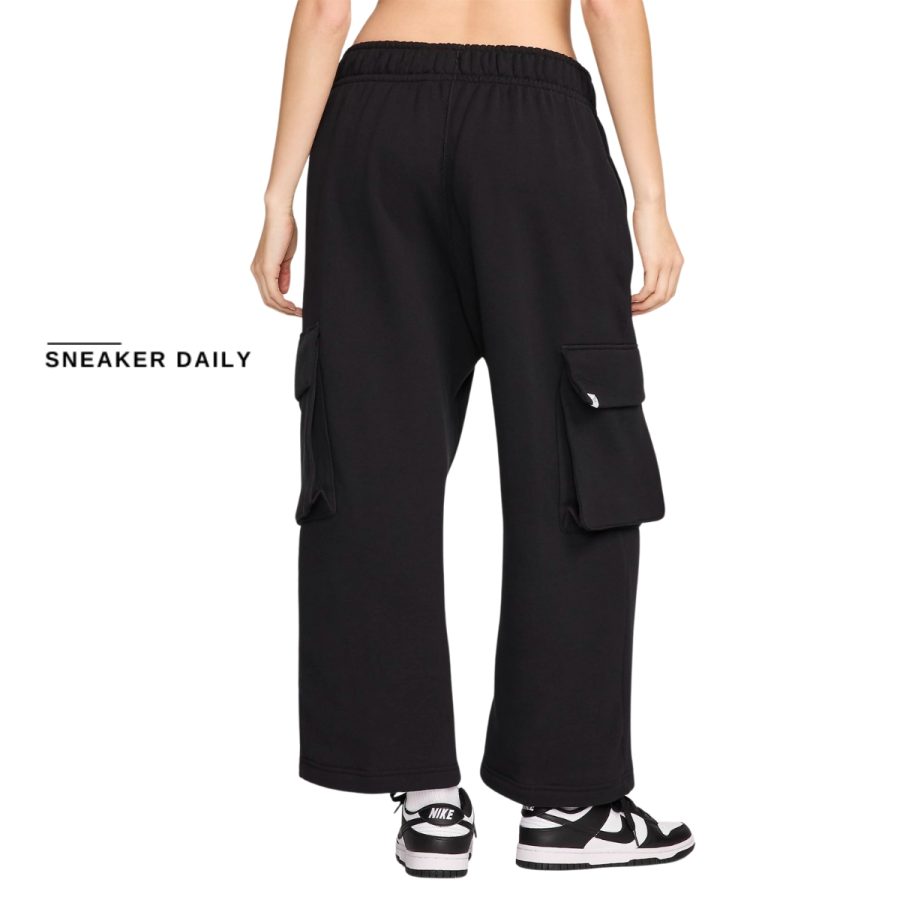 quần nike sportswear women's low-rise oversized open-hem french terry trousers fv7513-010