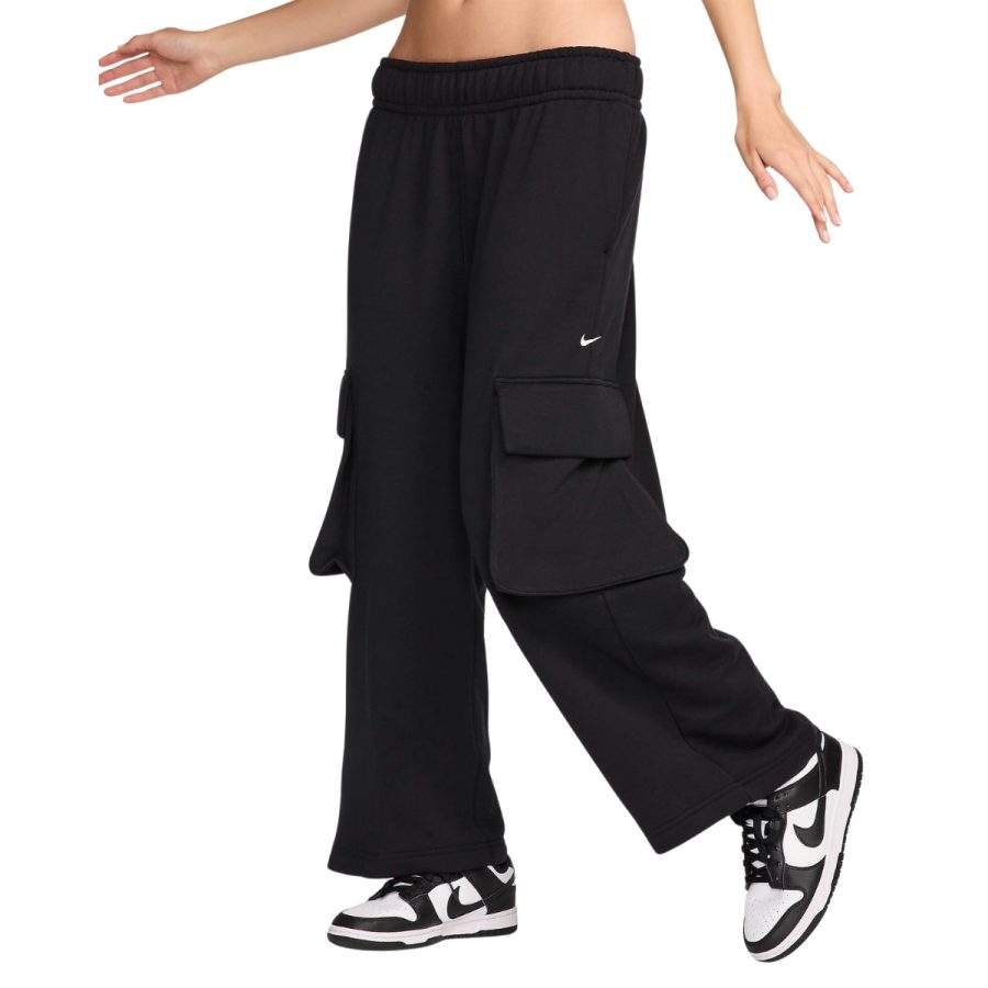 quần nike sportswear women's low-rise oversized open-hem french terry trousers fv7513-010
