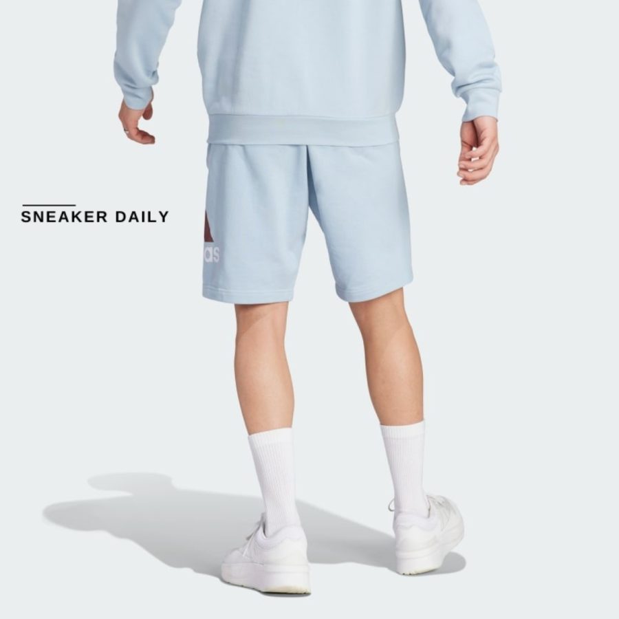 quần adidas essentials big logo french terry shorts - wonder blue ij8563