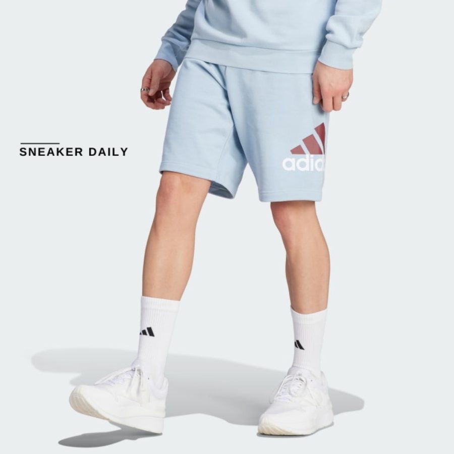 quần adidas essentials big logo french terry shorts - wonder blue ij8563