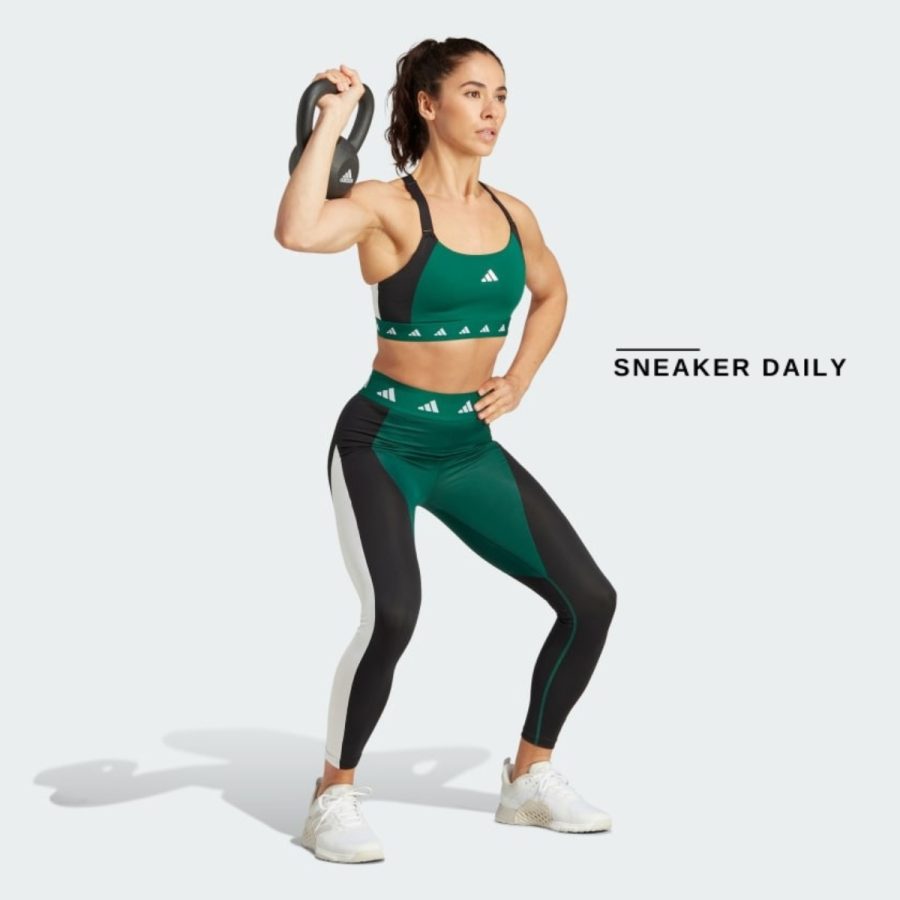 quần adidas techfit colorblock 7/8 leggings - collegiate green ik6154