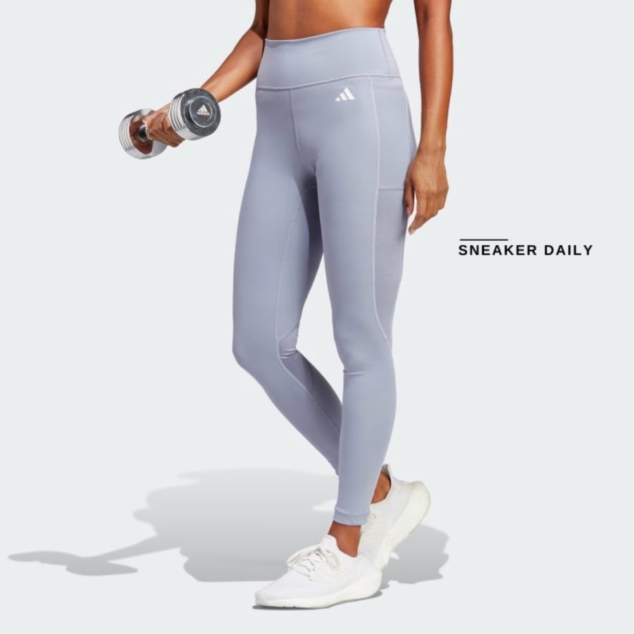 quần adidas train essentials high-intensity 7/8 leggings - silver violet ic8301