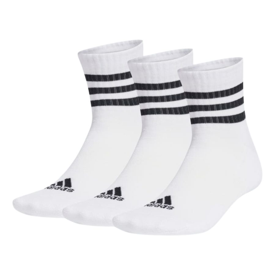 tất adidas 3-stripes cushioned sportswear mid-cut socks 3 pairs - white ht3456