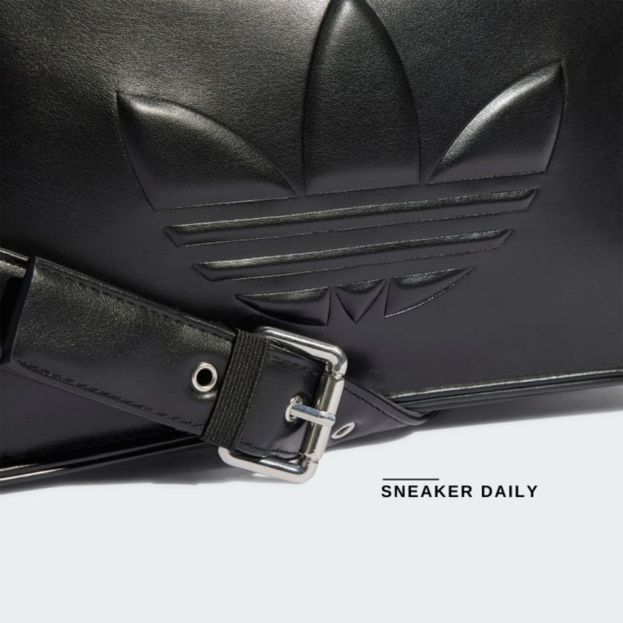 túi adidas polyurethane embossed trefoil shoulder bag - black it7380