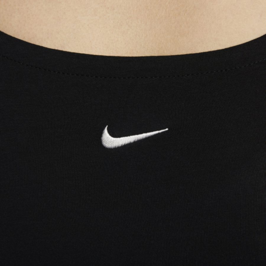 váy nike sportswear chill knit women's short-sleeve square-neck top fz7991-010