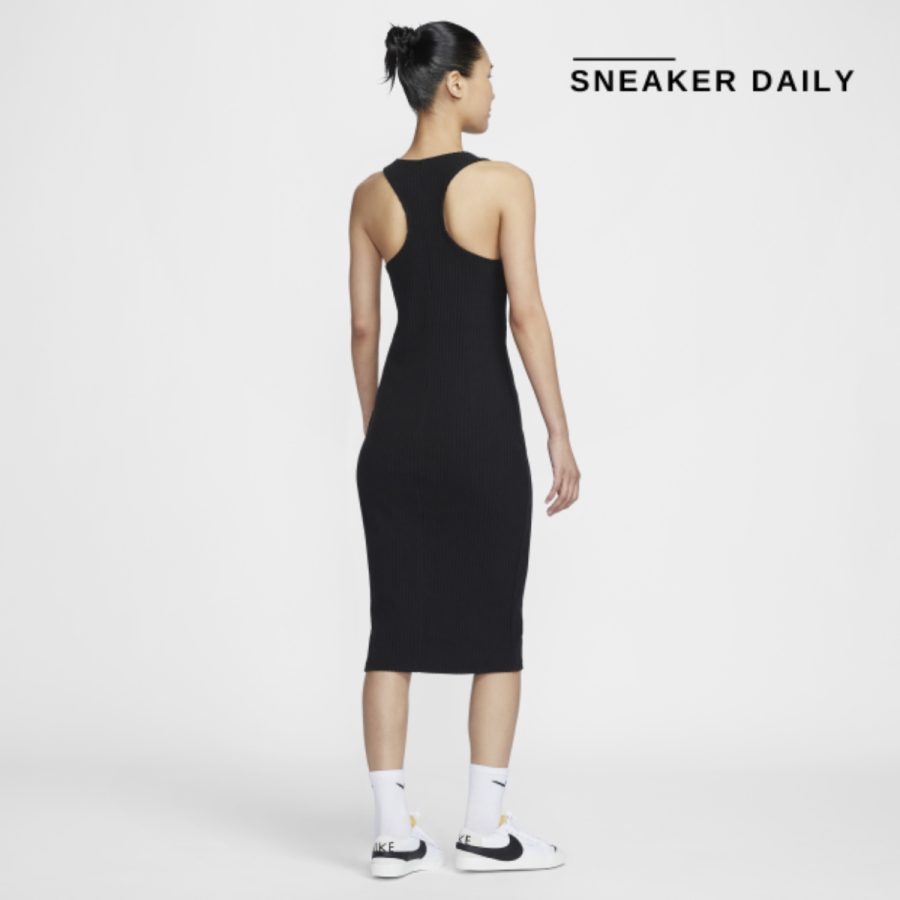 váy nike sportswear chill rib women's slim sleeveless ribbed fn3680-010