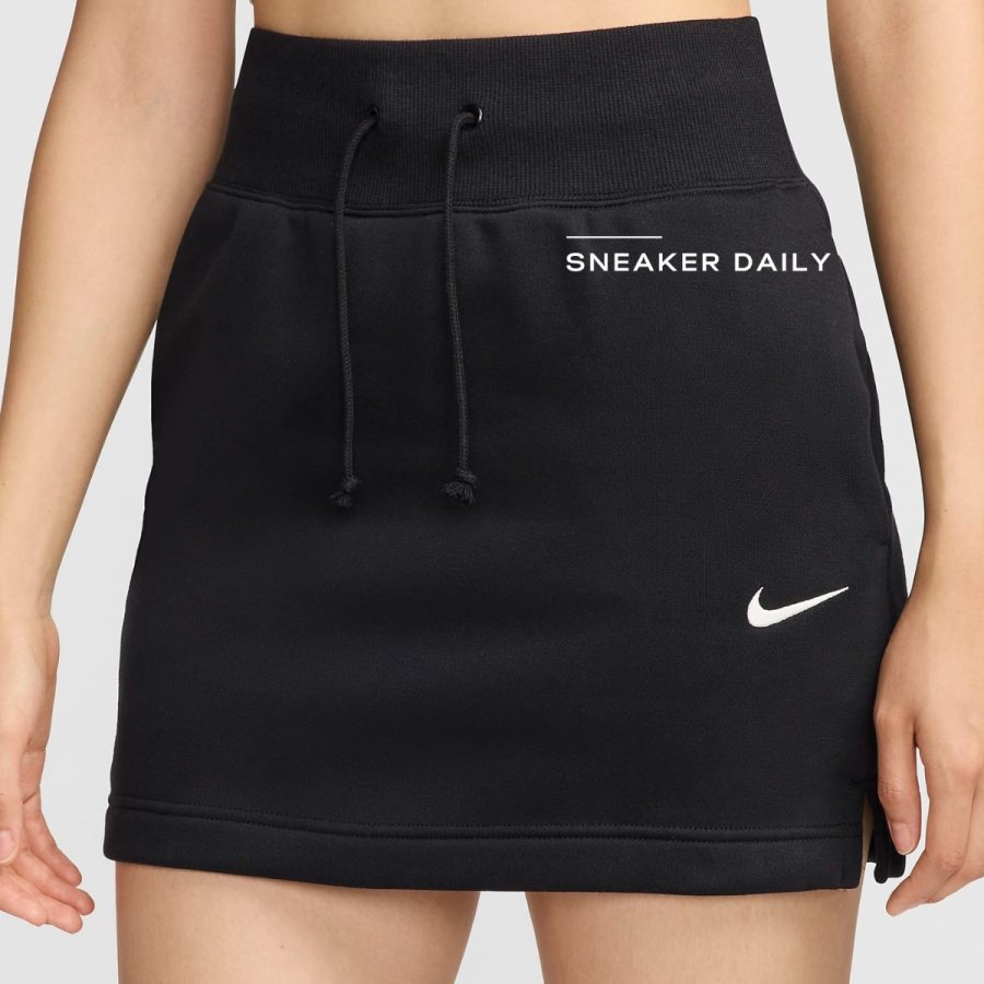 váy nike sportswear phoenix fleece women's slim mini skirt fv6319-010