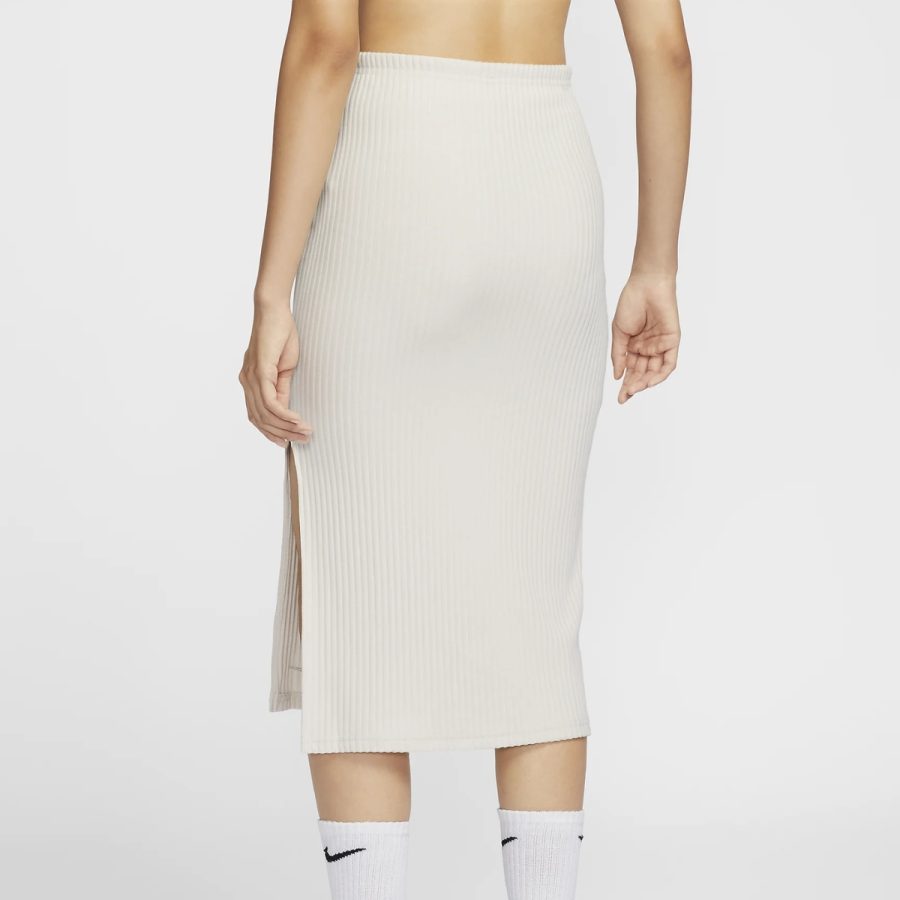 váy nike women's sportswear chill knit slim ribbed midi skirt fq1637-104