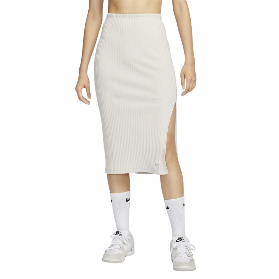 váy nike women's sportswear chill knit slim ribbed midi skirt fq1637-104