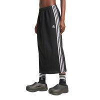 váy adidas knit women's black cotton long skirt iy7279