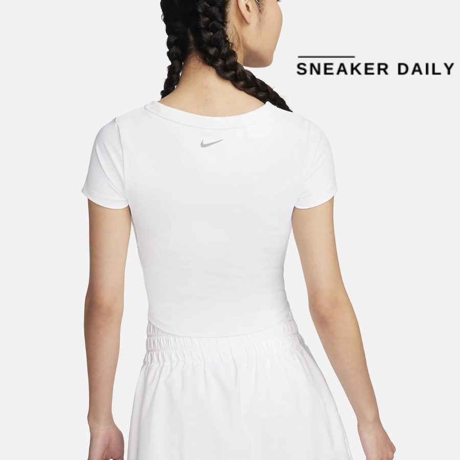 áo nike one fitted women's dry fit short sleeve crop top fn2805-100